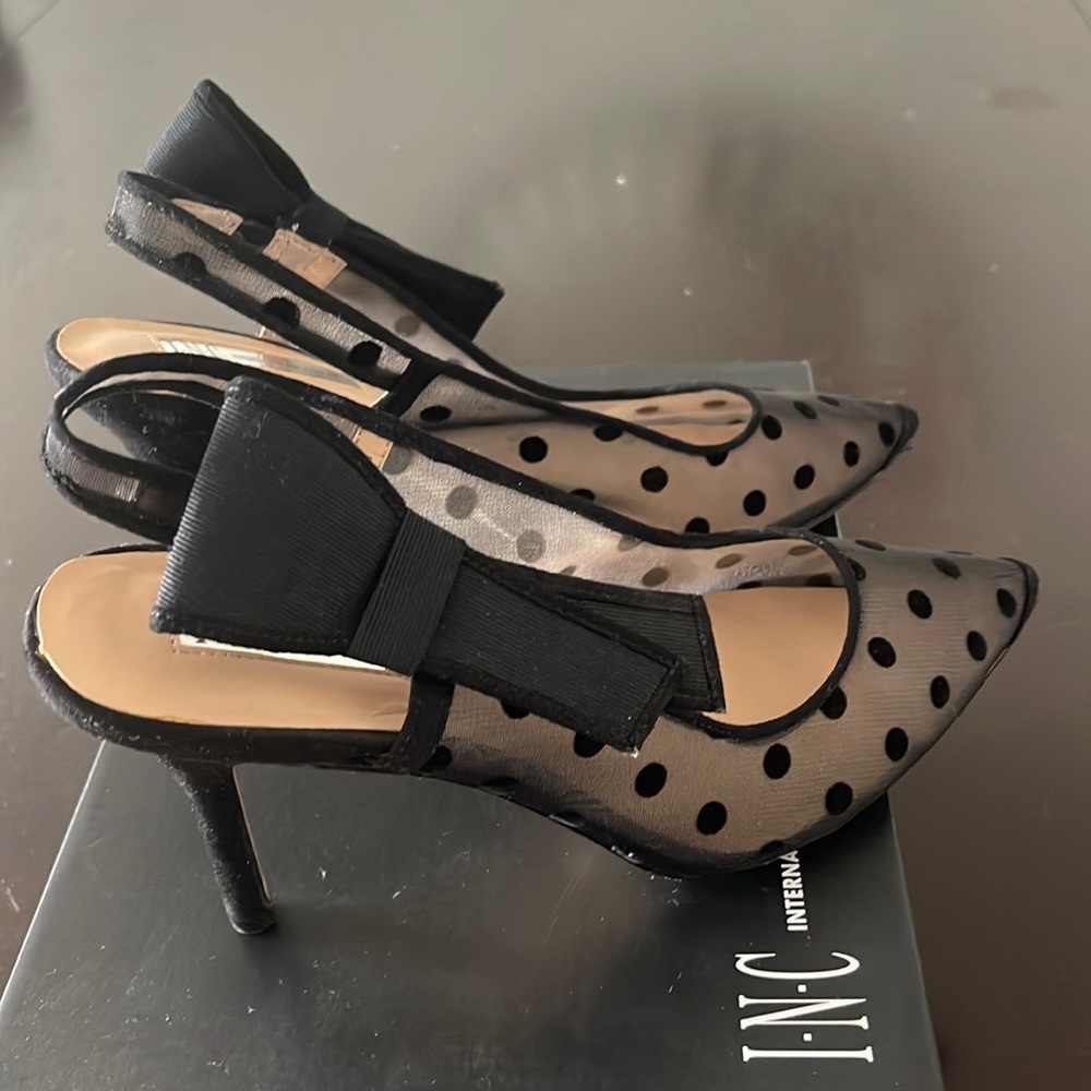 Mesh sling back heels
